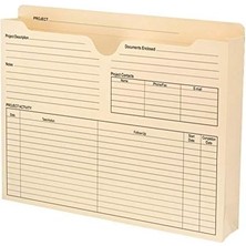 Renklimestore Proje Dosyası Ceketi, Güçlendirilmiş Düz Kesim Tab, Önceden Basılmış Ön, Arka ve Sekme, 2 Inç Genişletme, Mektup Boyutu, Manila, Kutu Başına 50 (75622)