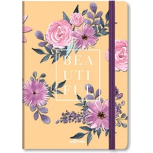 Renklimestore Çiçekli Defter Kareli Sarı 17X24 cm