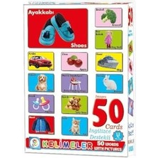 Renklimestore Kelimeler Resimli Ingilizce Eğitim Kartları, 50 Kelime, 3+ Yaş