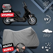 ULTRASHOP Pıaggıo Beverly 200 Motosiklet Brandası Arka Çanta Uyumlu Motosiklet Branda
