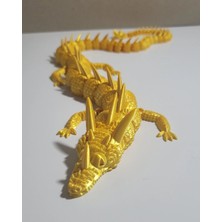 55 cm Büyük Boy 3D Baskı Altın Ejderha Figürü – Eklemli Dragon Biblo – Dekoratif Mitolojik Koleksiyon Ürünü
