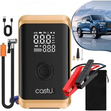Castu CS71 Plus Akü Takviye Cihazı | 4'ü 1 Arada Powerbank, Hava Kompresörü, LCD Ekran, 12.000MAH 150PSI