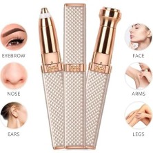Renklimestore Yeni Nesil Luxury 2 Başlıklı Şarjlı Işıklı Kaş Bıyık Yüz Çevresi Kadın Tüy Epilasyon ve Traş Makinesi