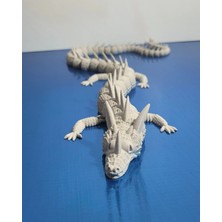 55 cm Büyük Boy 3D Baskı Beyaz Ejderha Figürü – Eklemli Dragon Biblo – Dekoratif Mitolojik Koleksiyon Ürünü