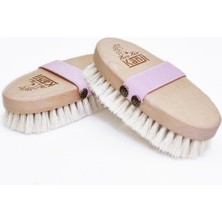 Renklimestore %100 Doğal At Kılı Masaj ve Kuru Fırçalama Için Pembe Kemerli Vücut Peeling Selülit Fırçası