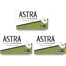 Renklimestore Susicit Astra Superior Premium Platinum Çift Kenarlı Güvenlik Tıraş Bıçağı, 5 Adet (3'lü Paket)