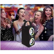 Renklimestore Ipparty Hoparlör - Taşınabilir Bluetooth Mikrofon Hoparlörü, Karaoke, Işık Efektleri, Kablosuz, Usb, Sd Kart, Şarj Edilebilir Pil, Siyah, BTP180BKZ, Tek Boyut