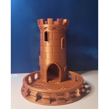 3D Tasarım Spiral Merdivenli Zar Kulesi - Frp ve Kutu Oyunları Için Dice Tower - Bakır