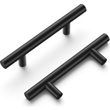 Renklimestore Bar Çekme 7,6 cm Merkezden Merkeze Mat Siyah Kaplama (10'lu Paket)