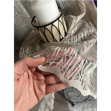 Renklimestore Ev Depo Taç Cam Kırığı Desen Pilesiz Düz Dikim Ekstrafor Büzgü Tül Perde Tek Kanat Bzkrgpilesiz, Bej, 70 x 200