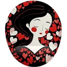 Renklimestore Kız ve Kalp Desenli Bilek Destekli Mouse Pad