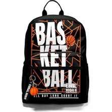 Renklimestore Dört Bölmeli Siyah Basketbol Ortaokul Çantası - Erkek Çocuk