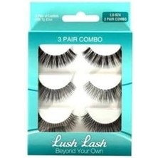 Renklimestore Lush Lash Lush Lash Takma Kirpik 3 Pair Combo 3 Çift Takma Kirpik LU-624 1 Paket (1 x 1 Adet)