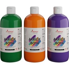 Renklimestore Yeşil, Mor, Turuncu Akrilik Boya 3'lü Set 3X500 gr