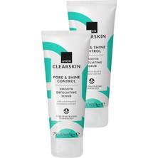 Avon Clearskin Pore & Shine Control Smooth Yüz Için Arındırıcı Scrub 75 Ml. Ikili Paket