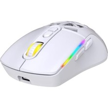 Renklimestore Nexus Air Kablosuz 10000 Dpi Pixart PMW3325 Sensör Makro Yazılımlı & Değiştirilebilir Kapaklı Rgb Kablosuz Gaming Mouse - Beyaz