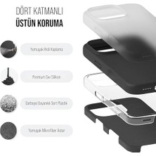 Renklimestore Kılıf Ince Sıvı Silikon 3 Katmanlı Tam Kaplamalı Yumuşak Jel Kauçuk Kılıf Kapak, Siyah (Iphoe 14 Pro Max) (1)