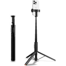 Renklimestore Kablosuz Bluetooth Selfie Çubuğu Uzaktan Kumandalı / 1.4 Metre Kadar Uzatılabilir Kolay Taşınabilir S541W Siyah - AMP09336