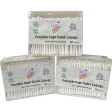 Renklimestore Lux Pamuklu Kağıt Kulak Çubuğu, 3 Paket, Toplam 600 Adet