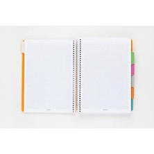 Renklimestore Capricorn Neon Serisi, A4, 7 Konulu (5 Kareli, 2 Çizgili) 210 Yaprak Pp Kapaklı Spiralli Defter, Pembe