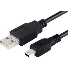 Renklimestore Mini USB To Mini B Data Şarj Kablosu 5 Pin Ps3 Oyun Kolu, Fotoğraf Makinesi Data Kablosu