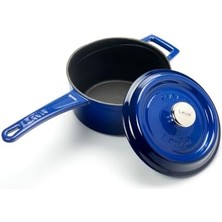 Renklimestore Döküm Yuvarlak Sos Tenceresi Metal Saplı 16 Cm, Mavi