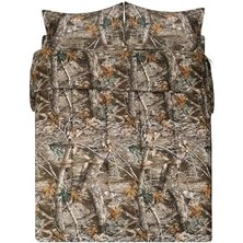 Renklimestore Edge Kamuflaj Yorgan Seti Ikiz Boy - 2 Parça Yatak Seti - Orman Ormanı Kabin Köşkü - Doğa Ağacı Yaprakları Baskılı Yumuşak Polyester Pamuk Kamuflaj Desenli