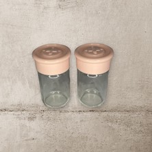 Renklimestore 2 Adet Cam Tuzluk Plastik Kapaklı (Kutuludur)-75 cc