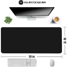 Renklimestore Mouse Pad, Dikişli Kenar, Kaymaz Taban, Büyük Boy Pürüzsüz Yüzey, Baskısız Ofis Tipi Masa Koruyucu, Ergonomik Mouse Ped (90X40 cm - Xx Large, Siyah)
