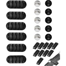 Renklimestore 26 Parça Kablo Tutucu Seti | Yapışkanlı Kablo Klipsi | Masa Üstü Kablo Düzenleyici | Şarj Kablosu, Kulaklık, Usb, Hdmı, Mouse Kablosu Için | Ofis & Ev Kullanımı | Kablo Yönetimi Çözümü