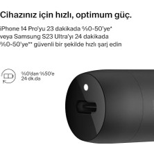 Renklimestore Boostcharge 30W Hızlı Araç Şarj Cihazı, Usb-C Güç Dağıtım Portlu Kompakt Tasarım, 16, 15, Galaxy S23,, Vb. Için Evrensel Uyumluluğa Sahip USB Araç Şarj Cihazı - Siyah