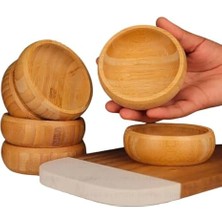 Renklimestore 6'lı Doğal Bambu Çerezlik ve Sunum Kasesi – Şık, Sağlıklı ve Dayanıklı