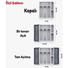 Renklimestore Çift Taraflı Ayarlanabilir Organizer Çekmece Içi Kaşıklık Uzayabilen Çatal Bıçaklık Düzenleyici