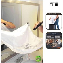 Renklimestore Mega Pratik Sakal Kesme Örtüsü, Beyaz Saç Kesme Önlüğü Bıyık Sakal Önlüğü Kedi Köpek Tüy Toplayıcı Tela Kumaş Kuaför Berber Önlüğü