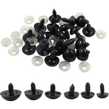 Renklimestore Saf Siyah 50 Çift 16 mm Kilitli Göz