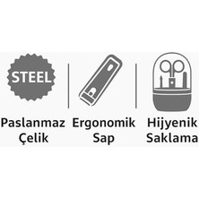 Renklimestore 10'lu Manikür Pedikür Seti – Paslanmaz Çelik | Tırnak Törpüsü, Makas, Et Pens Seti | Taşınabilir Kutulu Tırnak Bakım Seti | Kadın Erkek Için Uygun