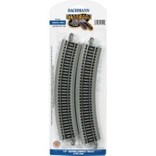 Renklimestore Trains 44501 -Fit E-Z 45,72 cm Yarıçap Kavisli Pist (4/kart) -Nikel Gümüş Ray, Gri Yol Yatağı-Ho Ölçeği, Gri, 6 Uk