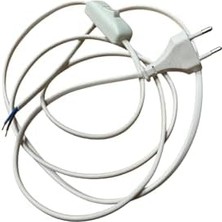 Renklimestore 3 Adet Fişli Anahtarlı Arapuarlı Hazır Kablo | 2 Metre, 0.50 Mm² Beyaz | Aplik,, Masa Lambası, LED Trafosu Için Pratik Uzatma Kablosu (3)