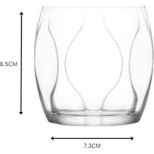 Renklimestore Lena 6'lı Cam Su, Meşrubat ve Viski Bardağı Seti - 335 cc (85X74 Mm)