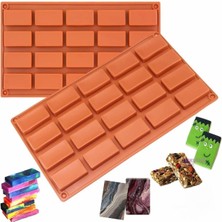 Renklimestore Silikon Dikdörtgen Reçine-Epoksi-Polyester-Sabun Kalıbı 20’li Silikon Sarı Sarı ECMELNM21