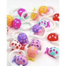 Renklimestore Çocuk Renkli Uğurböceği 8'li Lastik Toka Seti, Toka Organizer, Kız Çocuk Toka