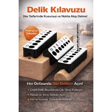 Delik Kılavuzu Ahşap Delme Aparatı 4–10 mm | Hassas Delik Açma Ölçüm Kılavuzu
