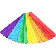 Renklimestore Renkli Ahşap Dil Çubuğu 50'li (1 Paket)
