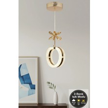 Trend Rose Tekli Alyans Gold 3 Renk Modlu Kristal Taşlı Ledli Sarkıt Avize