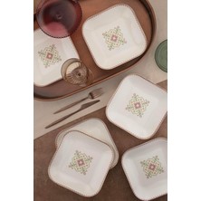 Renklimestore Porselen Minas 6 Parça 20 Santimetre Çukur Tabak, Goblen