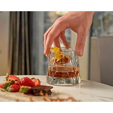 Renklimestore Leafy Cam Viski Bardağı, 4 Parça, Şeffaf, 300 cc