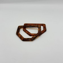 Aynalı Altıgen Akrilik Sap Kehribar