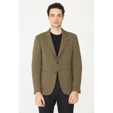 White Stone Yeşil Hafif Dokulu Blazer Ceket