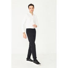 White Stone Siyah Bağcıklı Modern Kesim Jogger Pantolon