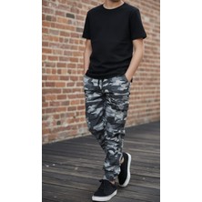 Black Steel Garson Boy Erkek Kamuflaj Oantolon